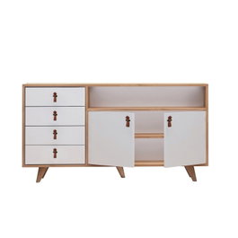 Hanah Home Consola Roble y Blanco 140cm Ancho